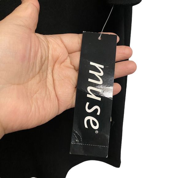 Muse Women’s Sz 10 Shift Black Purple 3/4 Sleeve Dress Casual Silhouette NEW - Picture 4 of 8